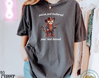 Maglietta Comfort Colors Cowboy Cat: divertente maglietta partner Meowdy