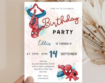 Spider-Man Birthday Invitation Template | Superhero Party Invite Boy | Instant Download | Printable Spidey Canva Template