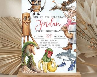 Italian Brainrot Birthday Invitation, Digital Invitation, Birthday Invitation, Canva Template Invitation, Editable, Digital Download