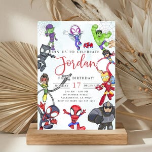 Spiderman birthday invitation, Spidey and his amazing friends birthday invitation, Customizable on Canva Template