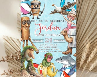 Italian Brainrot Poll Party Birthday Invitation, Digital Invitation, Birthday Invitation, Canva Template Invitation, Editable