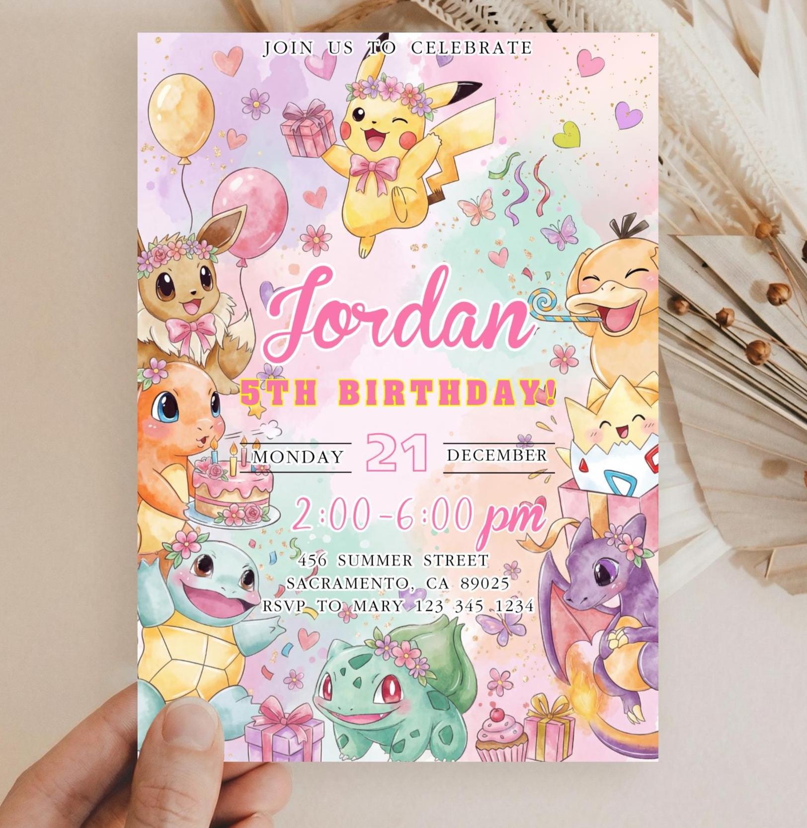 Pokemons Invitation - Etsy Pokemons Invitation - Etsy