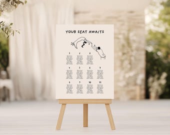 Hand-Drawn Wedding Seating Chart Template | Illustrated Guest Plan (Digital Download)