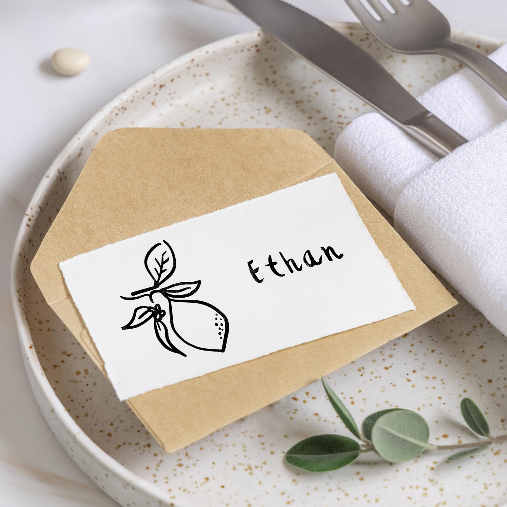 TABLE PLACE CARDS Template | Cute Illustrated Wedding Table Decor ...