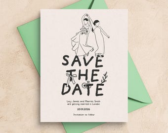 Save The Date Mrs + Mrs Wedding Invitation (Digital Download)