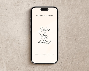 Simple Save the Date Digital Invitation Template | Instant Download for Email WhatsApp Wedding Evite