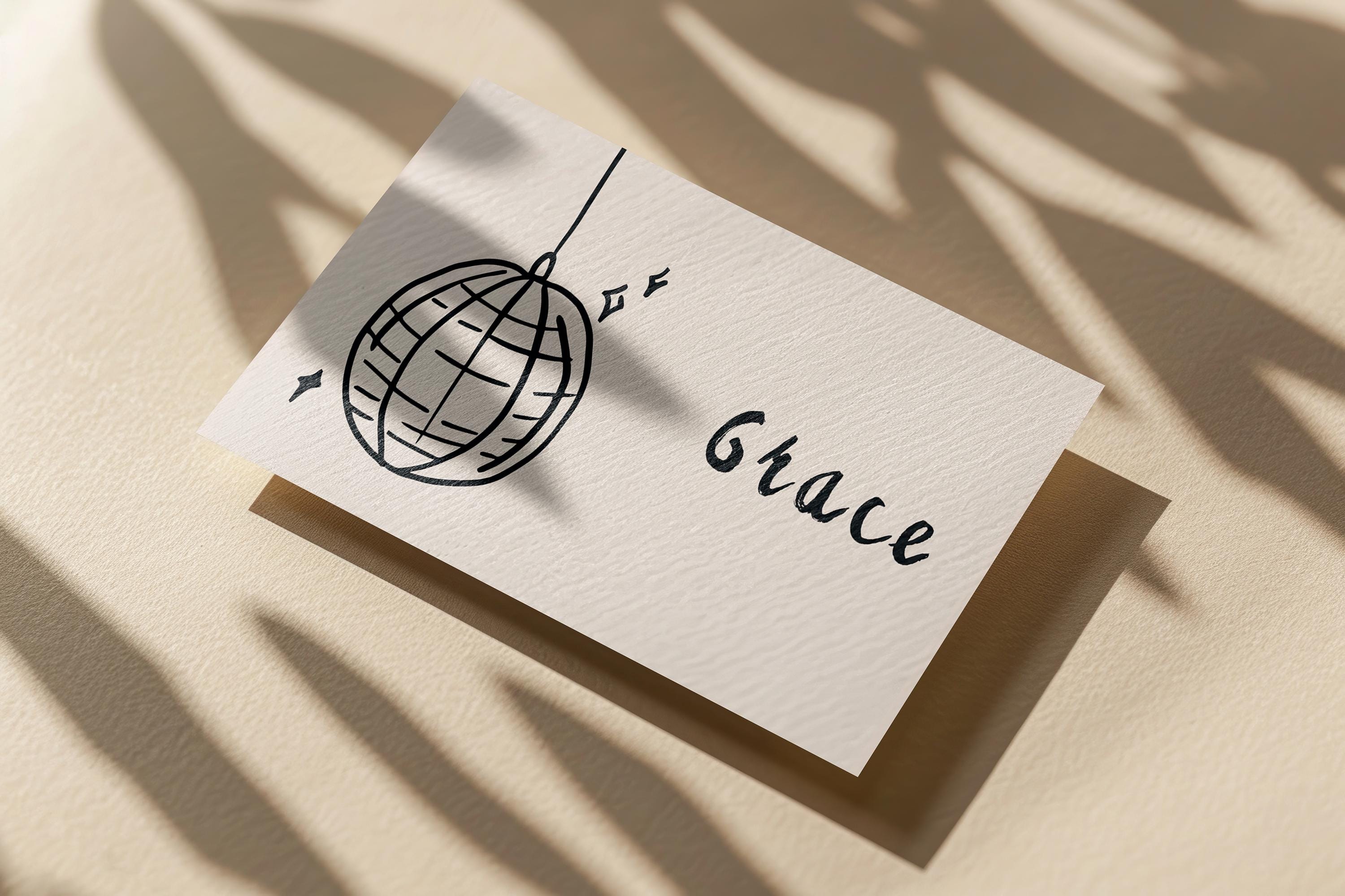 TABLE PLACE CARDS Template | Cute Illustrated Wedding Table Decor ...