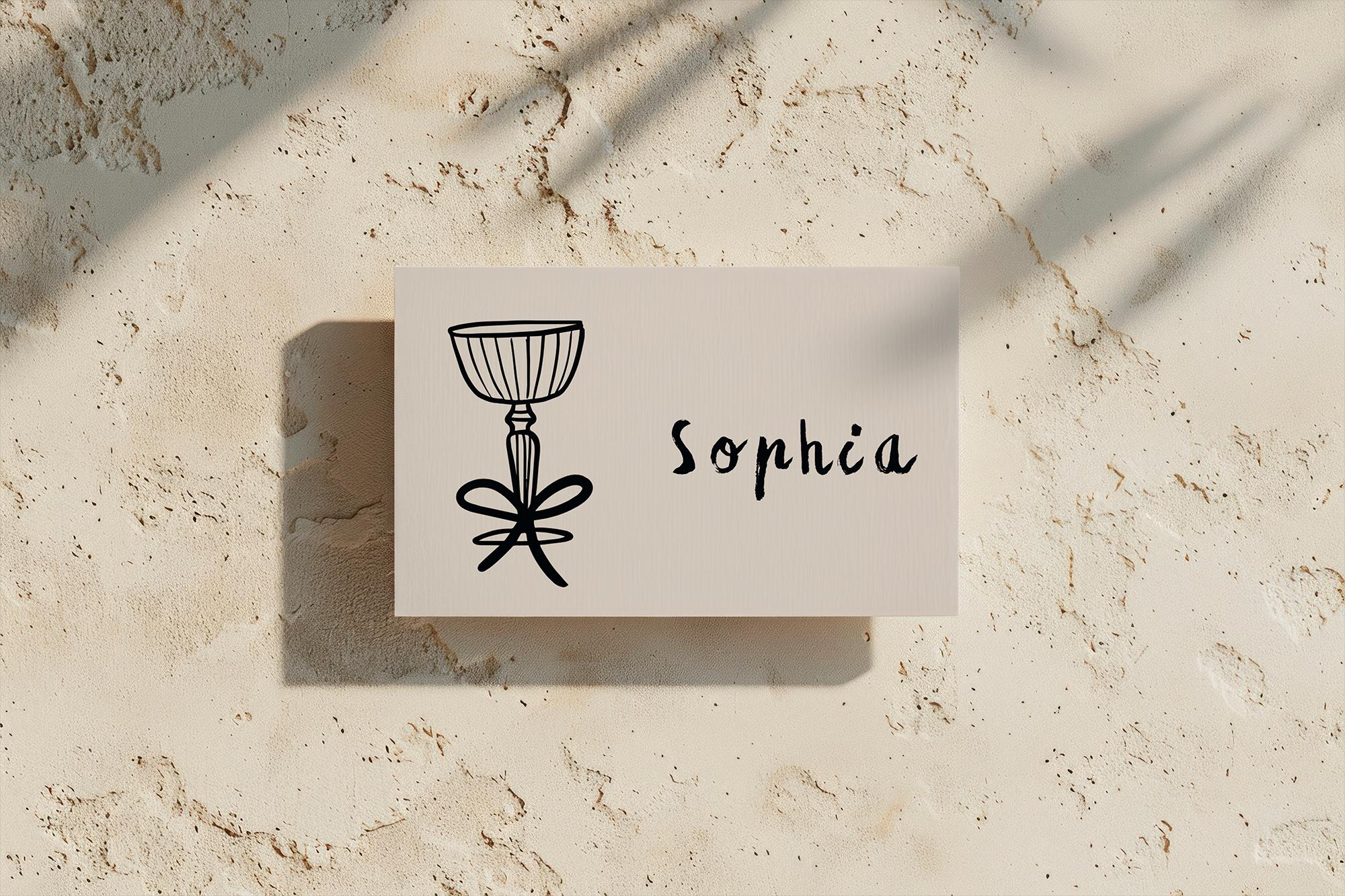 TABLE PLACE CARDS Template | Cute Illustrated Wedding Table Decor ...