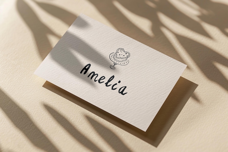 Menú ilustrado + Plantilla de tarjetas de mesa / Decoración de mesa imprimible dibujada a mano para bodas o fiestas de cumpleaños imagen 3