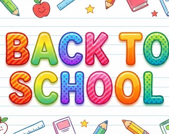 Rainbow School Font Bundle: 6 Color SVG Fonts, Kids Alphabet Letters | OpenType SVG, Teacher Classroom Use | Digital Download