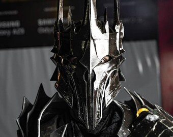 Tragbar Dark Fantasy Kriegsherr Helm | 3D gedruckte physische Kronenmaske | Böser Ritter Rüstung Cosplay Prop | Mittelalter Bösewicht Maske