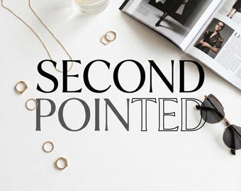 Second Pointed Font Trio Modern Serif Family, Outline Thin Elegant (Regular, Thin & Outline Styles, Custom Logo Typeface)- Commercial Use