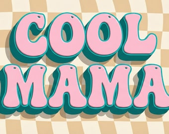 Best Mama Font Duo - Retro Layered Typeface - Bold Groovy Mom Letters, 3D Shadow Style, Digital Download OTF TTF- Commercial Use