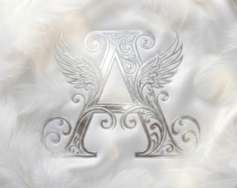 Angel Monogram Font Decorative Script: Elegant Wedding Initials, Smooth Lines (OTF/TTF Formats, Commercial Use License)- Commercial Use