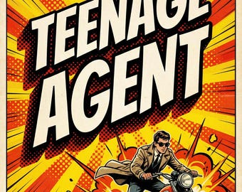 Teenage Agent Font Family - Retro Comic Display Typeface - Bold Italic Style, Vintage Action, 4 OTF Files, Design Asset- Commercial Use