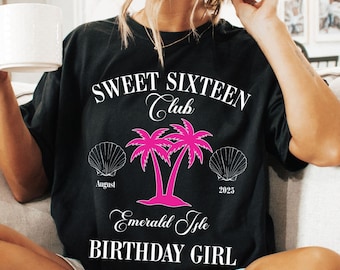 Personalized Sweet Sixteen Trip Shirt: Custom Palm Tree Birthday Tee