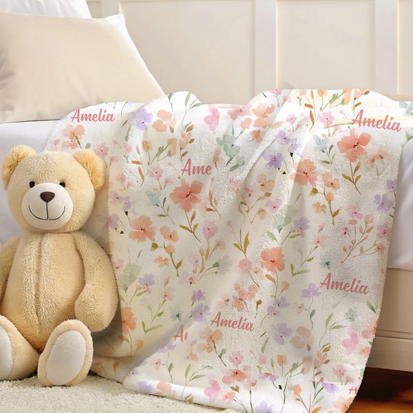 Custom Wildflower Baby Blanket: Personalized Fleece or Velveteen
