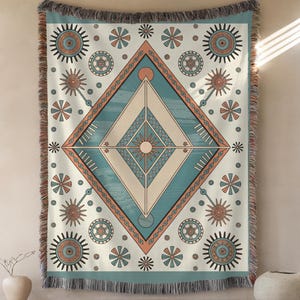 Bohemian Woven Blanket - Cozy Blanket-Tribe, Gift for Her, Boho Throw, Vintage Style, Perfect for Couch or Bed