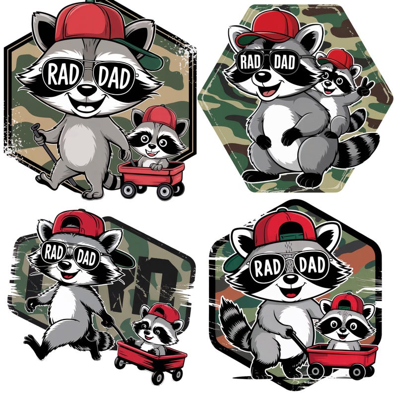 Rad Dad Raccoon PNG Clipart: Father's Day Designs (10 Pngs) - Etsy