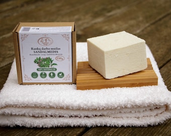 Premium Handmade Natural Soap with Coconut, Olive & Sunflower Oils, Infused with Sandalwood Oil – Hydrating and Revitalizing Skincare