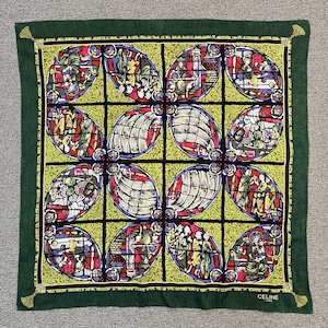 Vintage Celine Taschentuch Bandana Einstecktuch Schal Halstuch Stirnband Accessoires unisex Schals Kopftuch