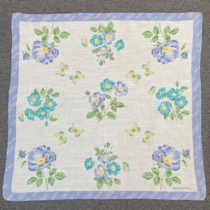 Vintage Giorgio Valentino Floral Handkerchief Bandana Pocket Square Scarf Neckerchief Headband Neck Wrap Accessories Unisex Scarves Head