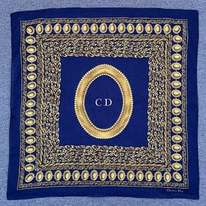 Vintage Christion Dior Taschentuch Bandana Einstecktuch Schal Halstuch Stirnband Hals wickeln Accessoires unisex Schals Kopftuch