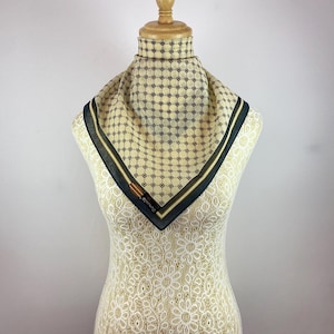 Vintage Paolo Gucci Monogram Cotton Handkerchief Bandana Pocket Square Scarf Neckerchief Headband Neck Wrap Accessories Unisex Scarves Head