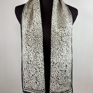 Vintage Jean Marie Armand Long Silk Scarf, Neck Scarf, Head Scarf, Shawl Scarf, Vintage Foulard, Women Scarf Accessories Stole Scarves