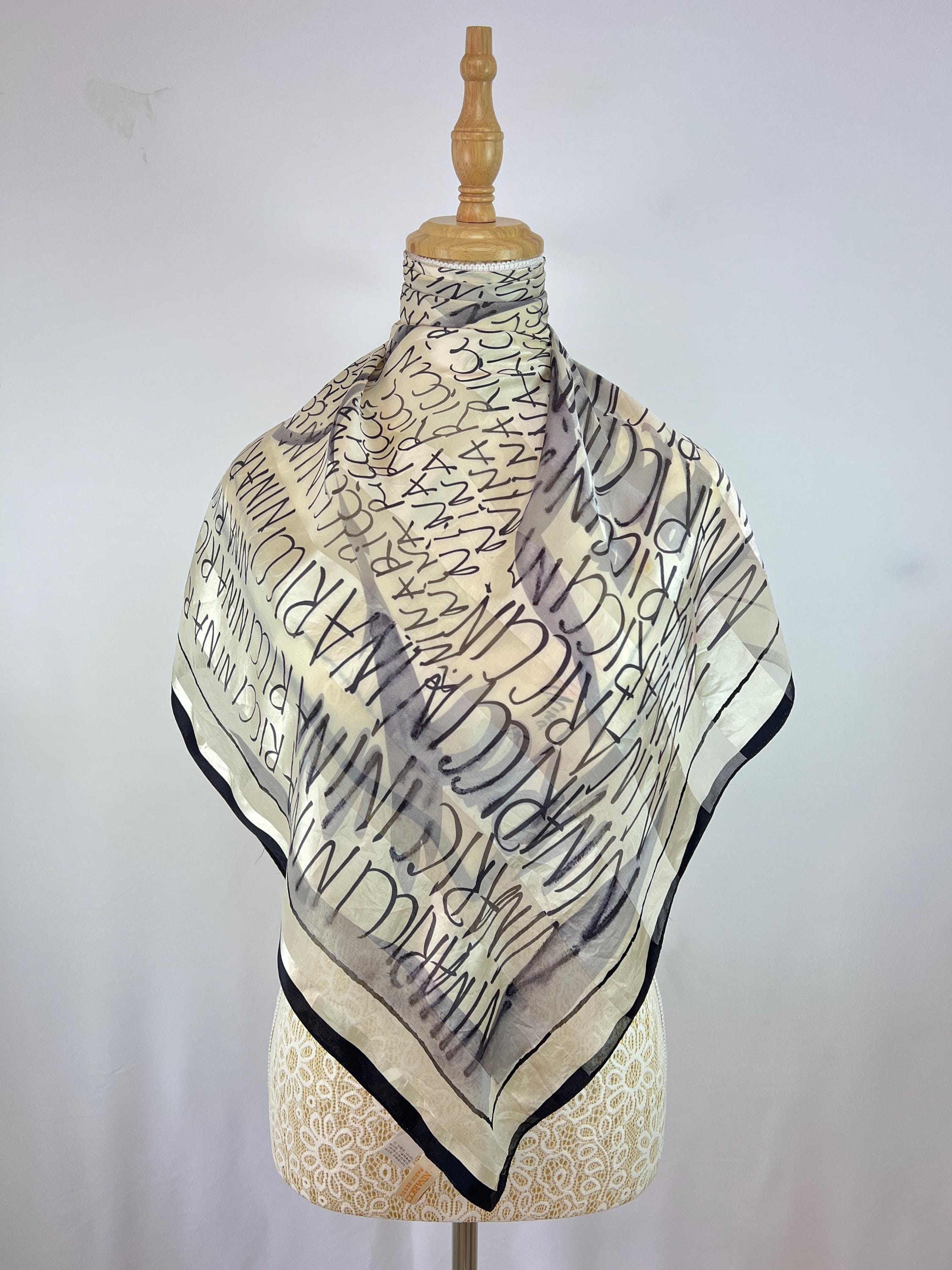 Vintage Nina Ricci Silk Scarf Women Accessories Square Scarf Top