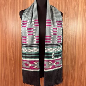 Vintage Yves Saint Laurent Long Silk Scarf, Neck Scarf, Head Scarf, Shawl Scarf, Vintage Foulard, Women Scarf Accessories Stole Scarves