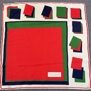 Vintage Pierre Cardin Seidenschal Accessoires Viereck Schal Top Halstuch Wrap Schal Krawatte Foulards