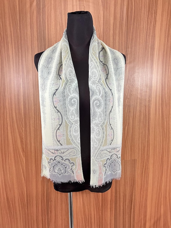Foulard Vintage En Soie 100% Multicolore Floral - Occasion Bon état, Accessoire Rétro Femme
