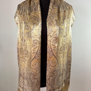 Vintage Luciano Soprani Paisley Long Silk Scarf, Neck Scarf, Head Scarf, Shawl Scarf, Vintage Foulard, Women Scarf Accessories Stole Scarves