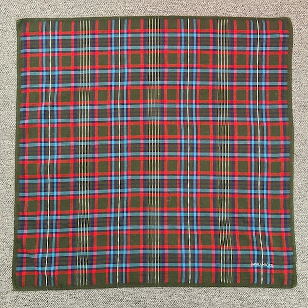 Vintage David Hicks Floral Handkerchief Bandana Pocket Square Scarf Neckerchief Headband Neck Wrap Accessories Unisex Scarves Head