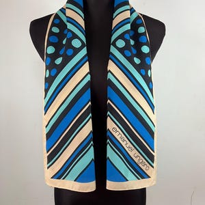 Vintage Emanuel Ungaro Long Silk Scarf, Neck Scarf, Head Scarf,Shawl Scarf, Vintage Foulard, Women Scarf Accessories Stole Scarves