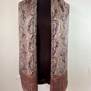 Vintage Anne Klein Scarf, Silk Scarf, Long Scarf Silk, Abstract Shawl, Vintage Foulard, Vintage Silk, Women Scarf Accessories, Stole Scarves