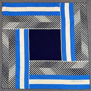 Vintage Pierre Balmain Seidenschal Accessoires Viereck Schal Top Halstuch Wrap Schal Krawatte Foulards