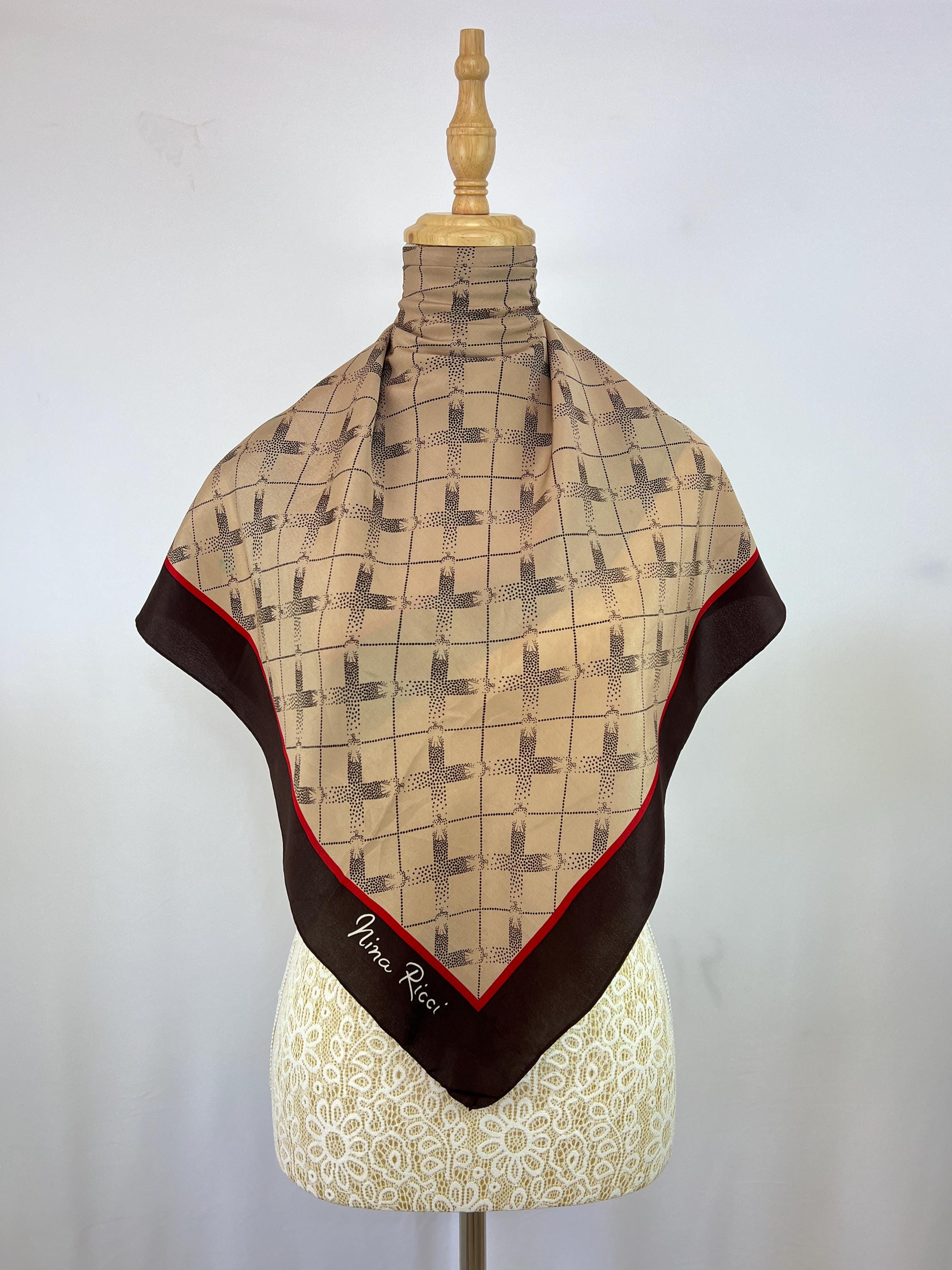 Vintage Nina Ricci Silk Scarf Multicolour Women Accessories Square