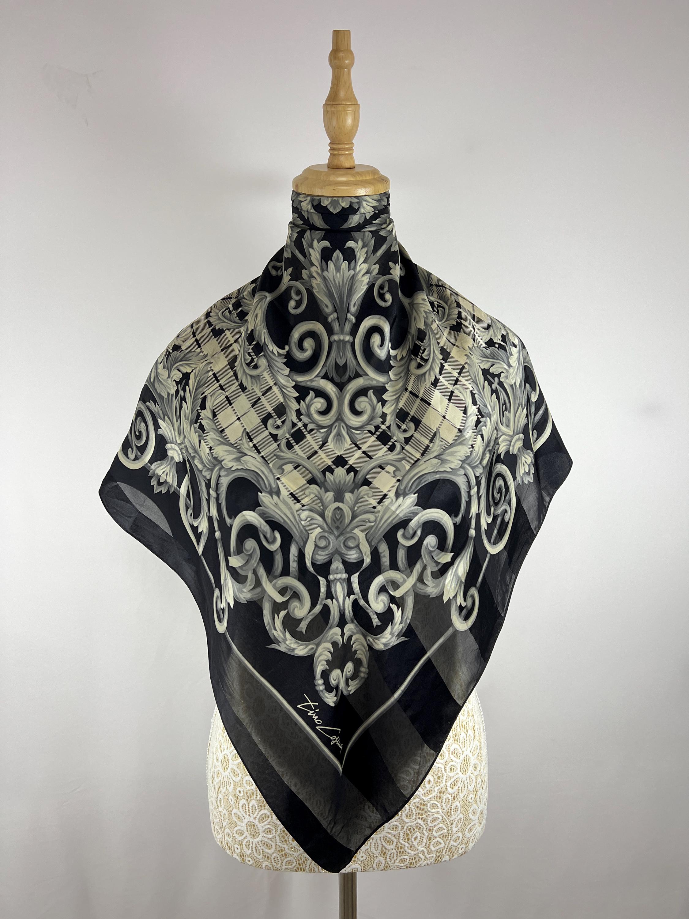 Vintage Tino Cosma Silk Scarf Multicolour Women Accessories Square