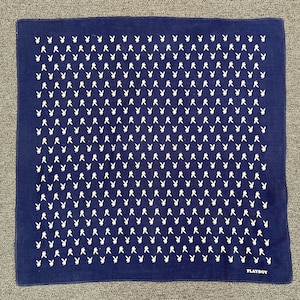 Vintage Playboy Handkerchief Bandana Pocket Square Scarf Neckerchief Headband Neck Wrap Accessories Unisex Scarves Head