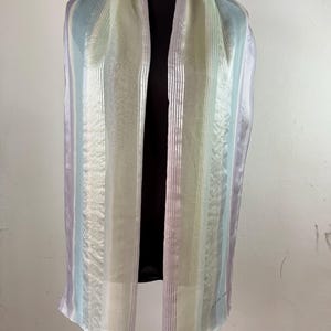 Vintage Mila Schon Long Silk Scarf, Neck Scarf, Head Scarf, Abstract Shawl, Vintage Foulard, Women Scarf Accessories, Stole Scarves