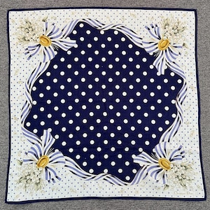 Vintage Christion Dior Floral  Handkerchief Bandana Pocket Square Scarf Neckerchief Headband Neck Wrap Accessories unisex Scarves Head