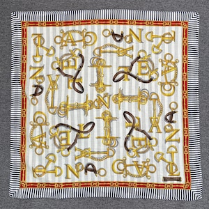 Vintage Lancel Handkerchief Bandana Pocket Square Scarf Neckerchief Headband Neck Wrap Accessories unisex Scarves Head Scarf
