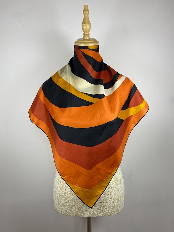 Vintage geometric Silk Scarf Multicolour Women Accessories Square Scarf Top Neckerchief Wrap Shawl Neckwear Foulards