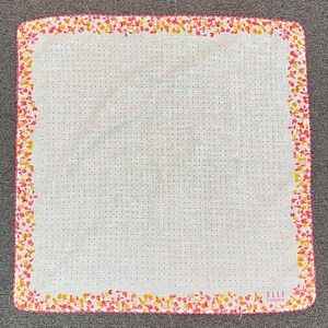 Vintage Elle Floral Handkerchief Bandana Pocket Square Scarf Neckerchief Headband Neck Wrap Accessories Men Scarves Head