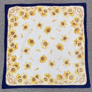 Vintage Christion Dior Floral Handkerchief Bandana Pocket Square Scarf Neckerchief Headband Neck Wrap Accessories Unisex Scarves Head