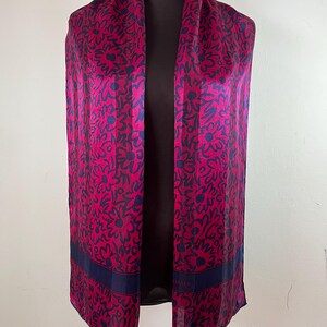 Vintage Pierre Balmain Long Silk Scarf, Neck Scarf, Head Scarf, Abstract Shawl, Vintage Foulard, Women Scarf Accessories, Stole Scarves