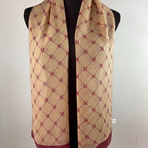 Vintage Michel Klein Paris Long Silk Scarf, Neck Scarf, Head Scarf, Abstract Shawl, Vintage Foulard, Women Scarf Accessories, Stole Scarves