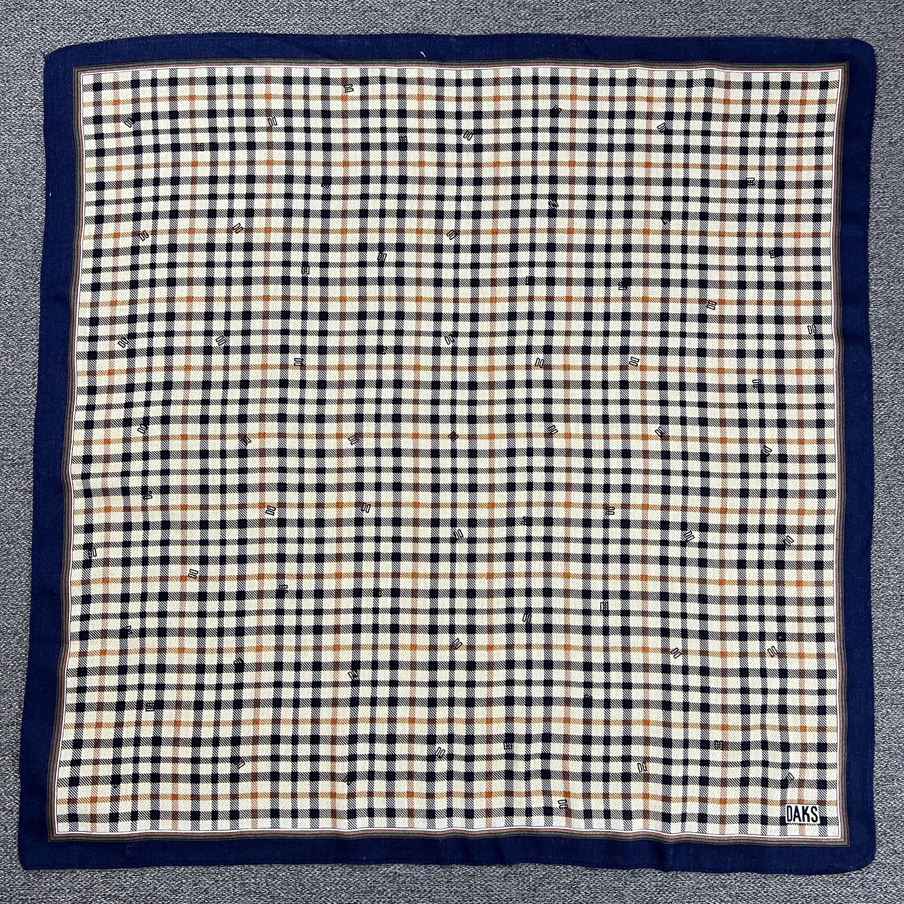 Vintage Daks Handkerchief Bandana Pocket Square Scarf Neckerchief